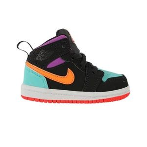 BN Auth. Nike Jordan 1 Mid TD 640735-083 Baby Size 4C Shoe Multicolor Sneaker